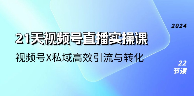 【10588】21天-视频号直播实操课，视频号X私域高效引流与转化（22节课）