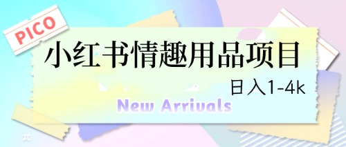 【6612】最新小红书情趣用品项目，日入1-4k