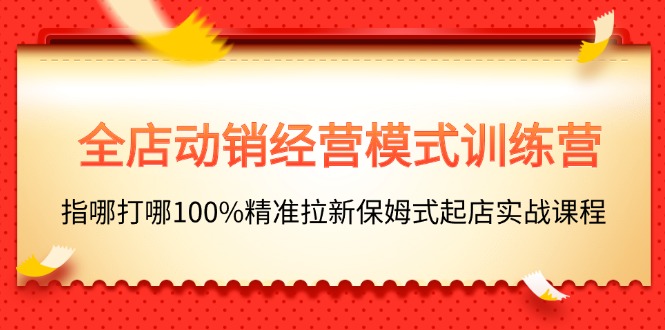 【10906】全店动销-经营模式训练营，指哪打哪100%精准拉新保姆式起店实战课程