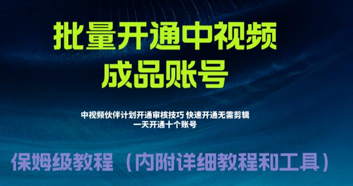 【6618】外面收费1980暴力开通中视频计划教程，附 快速通过中视频伙伴计划的办法