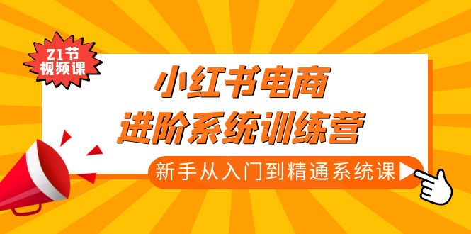 【5046】小红书电商进阶系统训练营：新手从入门到精通系统课（21节视频课）