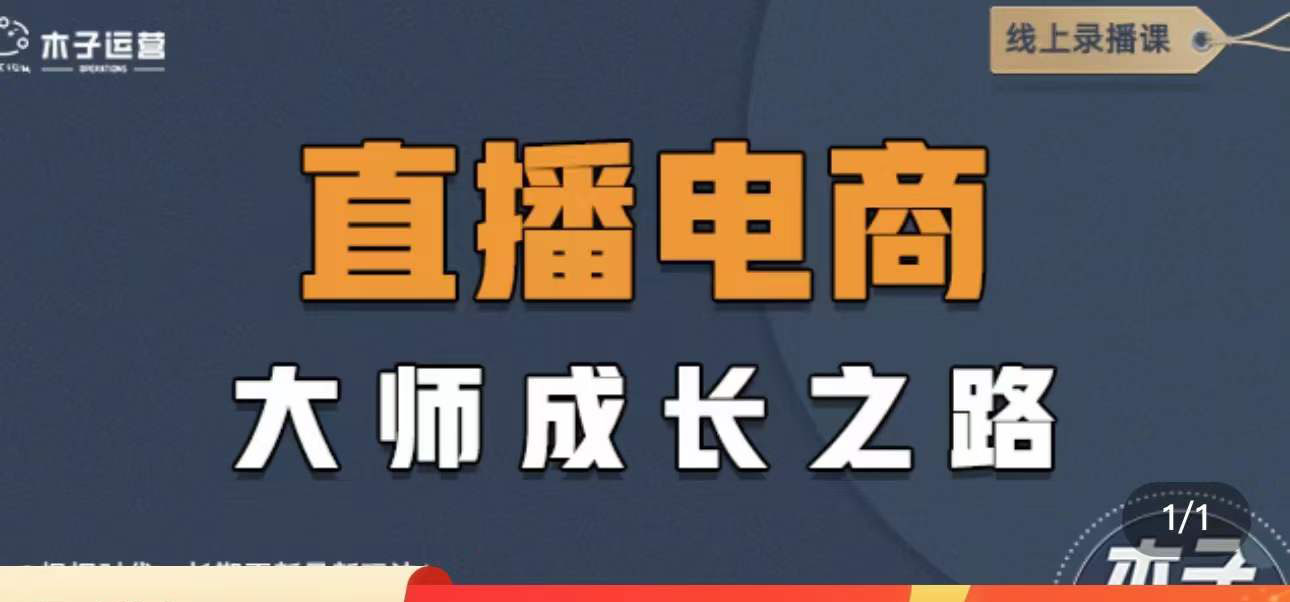 【4394】直播电商高手成长之路：教你成为直播电商大师，玩转四大板块（25节）