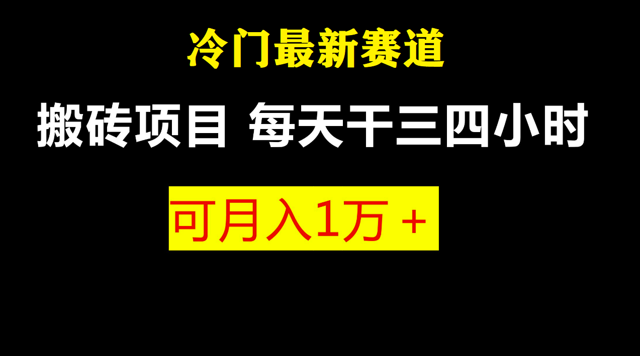 【6844】最新冷门游戏搬砖项目，零基础也能玩（附教程+软件）