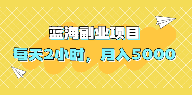 【2336】蓝海副业项目，每天2小时，月入5000，附详细操作流程