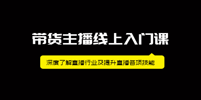 【2544】带货主播线上入门课，深度了解直播行业及提升直播各项技能