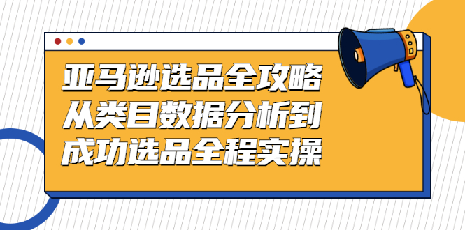 【2908】亚马逊选品全攻略：从类目数据分析到成功选品全程实操