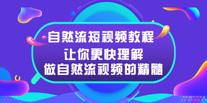 【2959】自然流短视频教程，让你更快理解做自然流视频的精髓