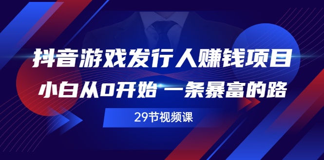 【2978】抖音游戏发行人赚钱项目，小白从0开始 一条暴富的路（29节视频课）