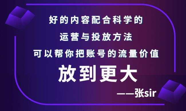 【3205】张sir账号流量增长课，告别海王流量，让你的流量更精准