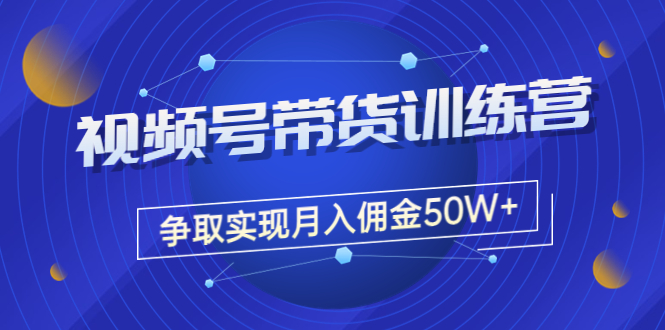 【3607】收费4980的《视频号带货训练营》争取实现月入佣金50W+（课程+资料+工具）