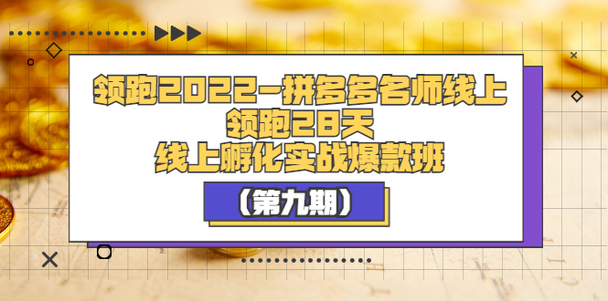 【3721】领跑2022-拼多多名师线上领跑28天，线上孵化实战爆款班（九）