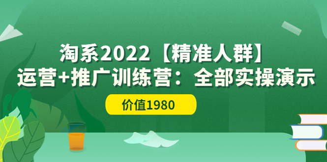 【3841】淘系2022【精准人群】运营+推广训练营：全部实操演示（价值1980）