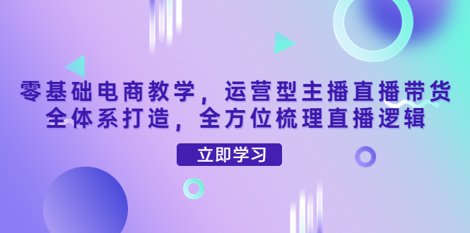 【4299】零基础电商教学，运营型主播直播带货全体系打造，全方位梳理直播逻辑