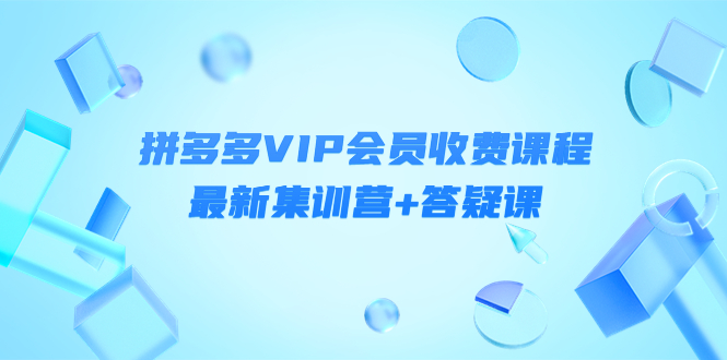 【4326】某社群·拼多多VIP会员收费课程，最新集训营+答疑课-价值3299元