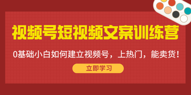 【4449】视频号短视频文案训练营：0基础小白如何建立视频号，上热门，能卖货