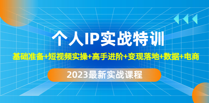 【4859】2023个人IP实战特训：基础准备+短视频实操+高手进阶+变现落地+数据+电商