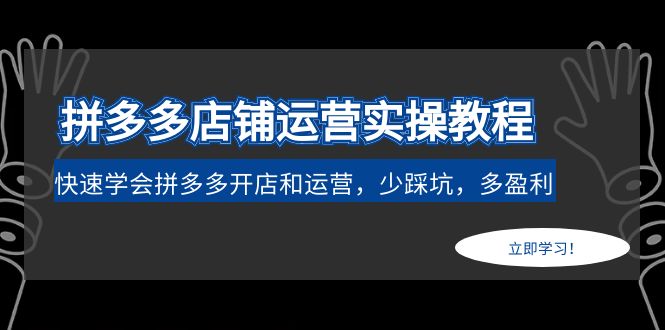 【4988】拼多多店铺运营实操教程：快速学会拼多多开店和运营，少踩坑，多盈利