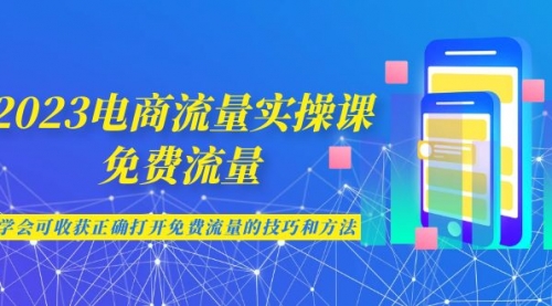 【6983】2023电商流量实操课-免费流量，学会可收获正确打开免费流量的技巧和方法