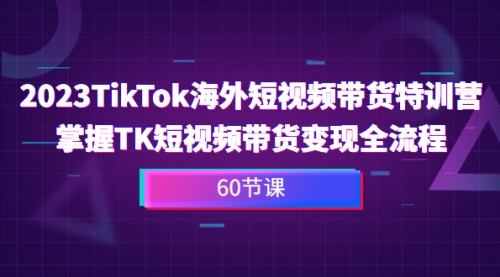 【6993】2023-TikTok海外短视频带货特训营