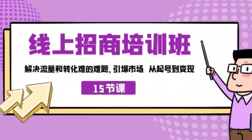 【7063】线上·招商培训班，解决流量和转化难的难题