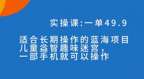 【7550】一单49.9长蓝海项目，儿童益智趣味迷宫，一部手机月入3000+（附素材）