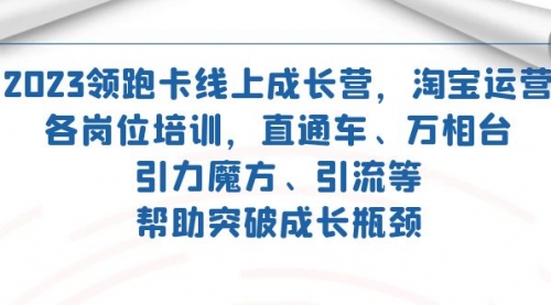 【7577】2023领跑·卡 线上成长营 淘宝运营各岗位培训 直通车 万相台 引力魔方 引流