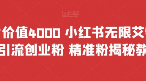 【7956】价值4000 小红书无限艾特暴力引流创业粉 精准粉揭秘教程