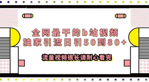 【8119】全网最干的b站视频独家引流日引50到80+