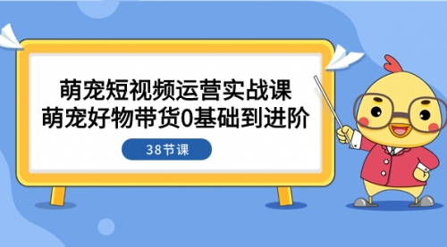 【8175】萌宠·短视频运营实战课：萌宠好物带货0基础到进阶（38节课）