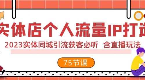 【8186】实体店个人流量IP打造 2023实体同城引流获客必听 含直播玩法（75节完整版）