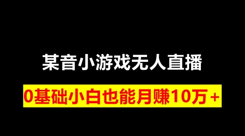 【8196】靠小游戏直播月入10W+，每天两小时，保姆式教程