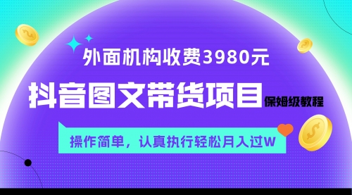 【8207】外面收费3980元的抖音图文带货项目保姆级教程，操作简单，认真执行月入过W