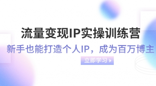 【8349】流量变现-IP实操训练营：新手也能打造个人IP，成为百万博主