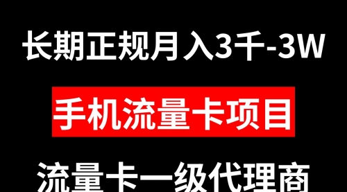 【8477】手机流量卡代理月入3000-3W长正规项目