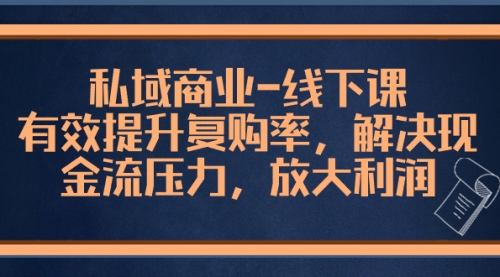 【8578】私域商业-线下课，有效提升复购率，解决现金流压力，放大利润