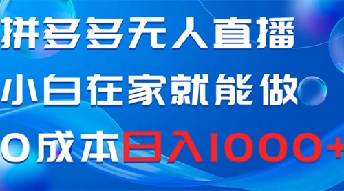 【8603】拼多多无人直播，小白在家就能做，0成本日入1000+