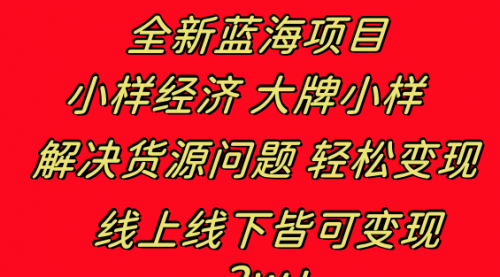 【8613】全新蓝海项目 小样经济大牌小样 线上和线下都可变现