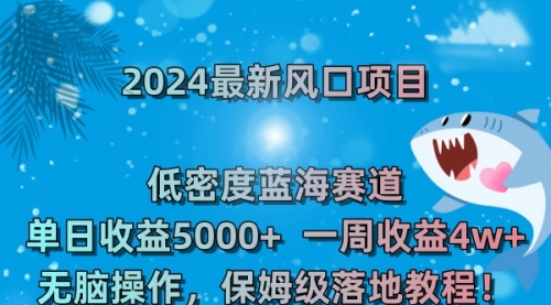 【8681】2024最新风口项目 低密度蓝海赛道，日收益5000+周收益4w+ 无脑操作