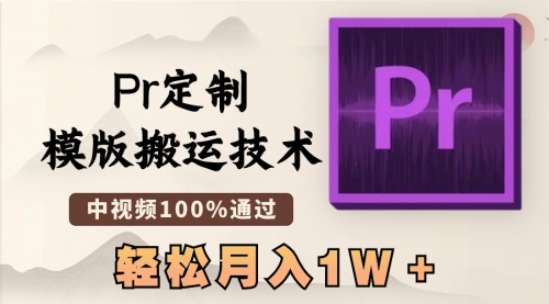 【8726】最新Pr定制模版搬运技术，中视频100%通过