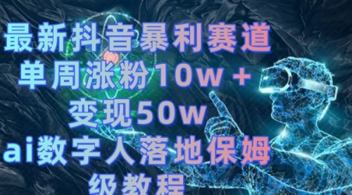 【8738】最新抖音暴利赛道，单周涨粉10w＋变现50w的ai数字人落地保姆级教程