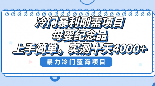 【8810】冷门暴利刚需项目，母婴纪念品赛道，实测十天搞了4000+