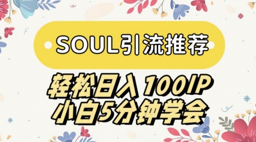 【9006】SOUL引流推荐 轻松日入100IP 小白5分钟学会