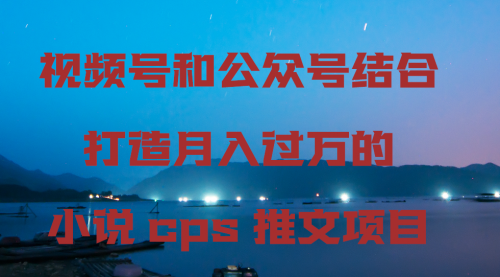 【9063】视频号和公众号结合打造月入过万的小说cps推文项目