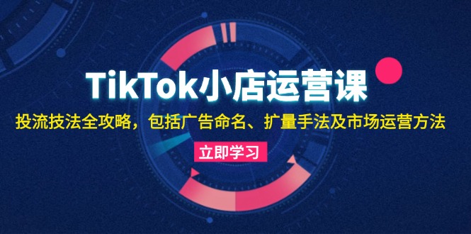 【第11782期】TikTok小店运营课：投流技法全攻略，包括广告命名 扩量手法及市场运营方法