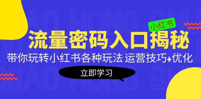 【5222】小红书流量密码入口揭秘：带你玩转小红书各种玩法 运营技巧+优化