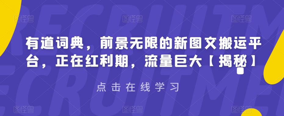 【6743】有道词典，前景无限的新图文搬运平台，正在红利，流量巨大【揭秘】