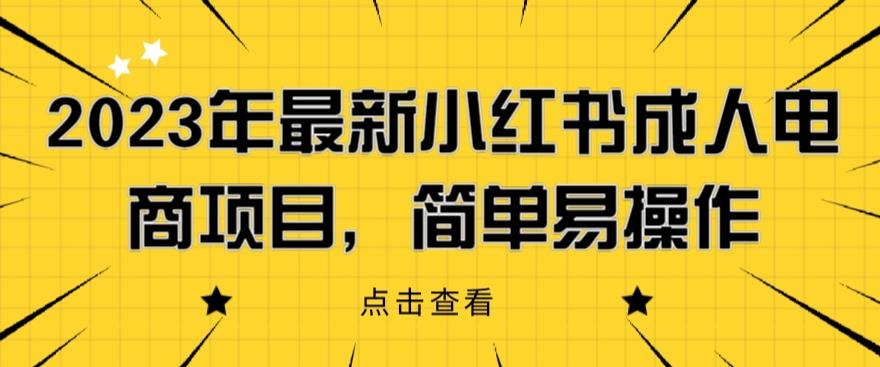 【6432】2023年最新小红书成人电商项目，简单易操作【详细教程】