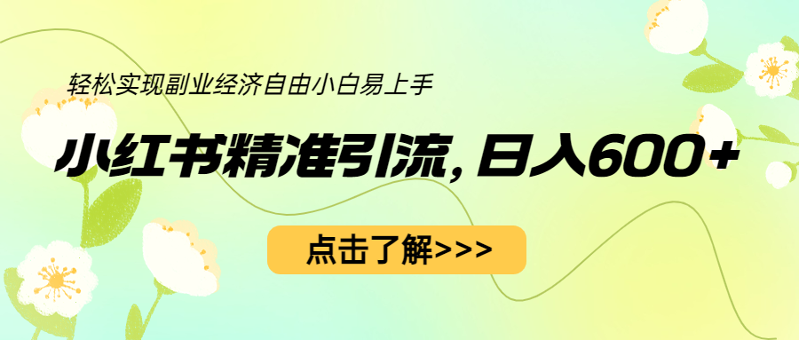 【6550】小红书精准引流，小白日入600+，轻松实现副业经济自由（教程+1153G资源）