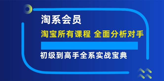 【第11259期】淘系会员【淘宝所有课程，全面分析对手】，初级到高手全系实战宝典